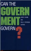 Cover of: Can the government govern?