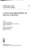 Cover of: Language processing in social context