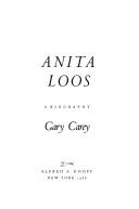 Cover of: Anita Loos by Gary Carey