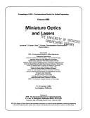 Cover of: Miniature optics and lasers