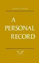 A personal record by Joseph Conrad