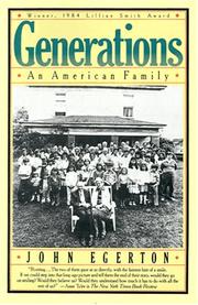 Cover of: Generations by John Egerton