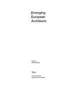 Cover of: Emerging European architects