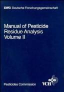 Manual of pesticide residue analysis by Hans-Peter Thier