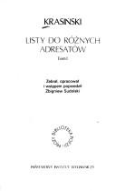 Cover of: Listy do różnych adresatów by Zygmunt Krasiński