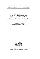 Cover of: La Ve République by Pierre Avril