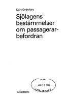 Cover of: Sjölagens bestämmelser om passagerarbefordran