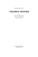 Cover of: Vissarion Belinskii