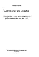 Cover of: Anarchismus und Literatur by Walter Fähnders