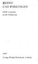 Cover of: Werke und Wirkungen by [herausgegeben von Inge Münz-Koenen ; Beiträge von Ingrid Hähnel ... et al.].