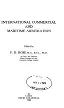 Cover of: International commercial and maritime arbitration