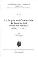 Cover of: Zur Rezeption norditalienischer Kultur des Trecento im Werk Oswalds von Wolkenstein (1376/77-1445) by Albrecht Classen