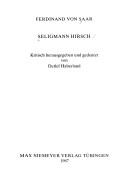 Cover of: Ferdinand von Saar, Seligmann Hirsch