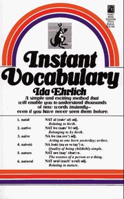 Cover of: Instant Vocabulary | Ida Ehrlich