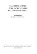 Cover of: Transzendentale oder evolutionäre Erkenntnistheorie?