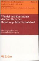 Cover of: Wandel und Kontinuität der Familie in der Bundesrepublik Deutschland
