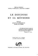 Cover of: Le Discours et sa méthode by publié sous la direction de Nicolas Grimaldi et Jean-Luc Marion.