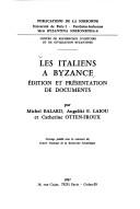 Cover of: Les Italiens à Byzance