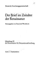 Cover of: Der Brief im Zeitalter der Renaissance by herausgegeben von Franz Josef Worstbrock.