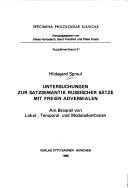 Cover of: Untersuchungen zur Satzsemantik russischer Sätze mit freien Adverbialen by Hildegard Spraul