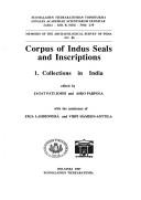 Cover of: Corpus of Indus seals and inscriptions by edited by Jagat Pati Joshi and Asko Parpola with the assistance of Erja Lahdenperä and Virpi Hämeen-Anttila.