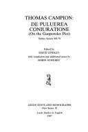 Cover of: De puluerea coniuratione = by Thomas Campion