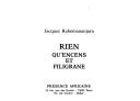 Cover of: Rien qu'encens et filigrane