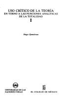Cover of: Uso crítico de la teoría: en torno a las funciones analíticas de la totalidad