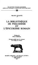 La bibliothèque de Philodème et l'épicurisme romain by Marcello Gigante