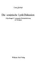 Cover of: Die sowjetische Lyrik-Diskussion by Carin Tschöpl