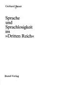 Cover of: Sprache und Sprachlosigkeit im "Dritten Reich"