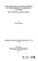 Cover of: Etho-ökologische Untersuchungen an verschiedenen Kleiberarten (Sittidae) by Hans Löhrl