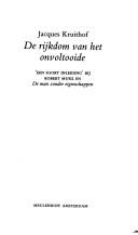 Cover of: De rijkdom van het onvoltooide by Jacques Kruithof