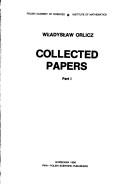 Cover of: Collected papers by Władysław Orlicz