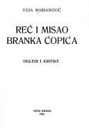 Cover of: Reč i misao Branka Ćopića: ogledi i kritike