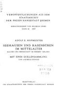 Seehausen und Hasenbüren im Mittelalter by Adolf E. Hofmeister