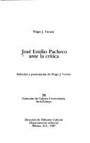 Cover of: José Emilio Pacheco ante la crítica