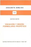 Cover of: Vocación y misión: formulario profético