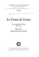 Cover of: Le comte de Creutz: lettres inédites de Paris, 1766-1770