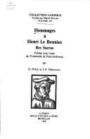 Cover of: Hommages à Henri Le Bonniec: res sacrae