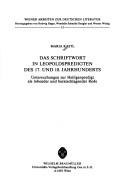 Cover of: Das Schriftwort in Leopoldspredigten des 17. und 18. Jahrhunderts by Maria Kastl, Maria Kastl