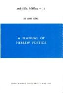 Cover of: A manual of Hebrew poetics