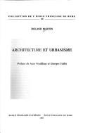 Cover of: Architecture et urbanisme