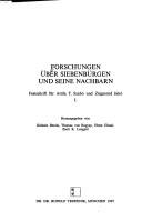 Forschungen über Siebenbürgen und seine Nachbarn by T. Attila Szabó, Kálmán Benda