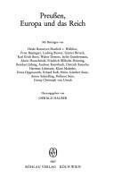 Cover of: Preussen, Europa und das Reich by mit Beiträgen von Heide Barmeyer-Hartlieb v. Wallthor ... [et al.] ; herausgegeben von Oswald Hauser.