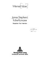 Cover of: James Stephens' frühe Romane: Rezeption, Text, Intention