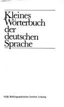 Cover of: Kleines Wörterbuch der deutschen Sprache by Michael Herfurth