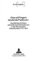 Cover of: "Das mit Fingern deutende Publicum" by Erich Unglaub