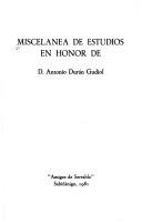 Miscelanea de estudios en honor de D. Antonio Durán Gudiol by Antonio Durán Gudiol