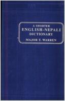 Cover of: A Shorter English Nepali Dictionary | T. Warren